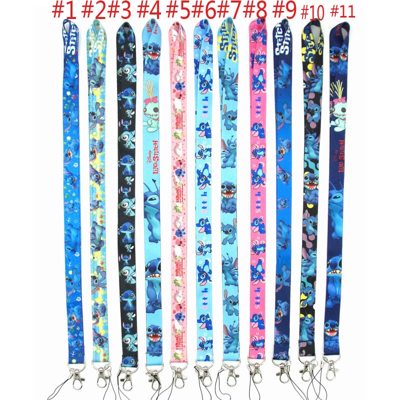 Tali Lanyard Gantung Leher Holder Kartu ID / Kunci / Handphone Desain Stitch 11 Gaya