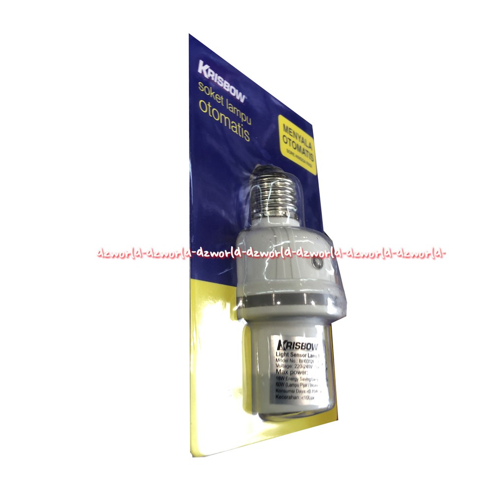 Krisbow Soket Lampu Otomatis Menyala Tempat Lampu Holder With With Cable E27 Fitting Lampu