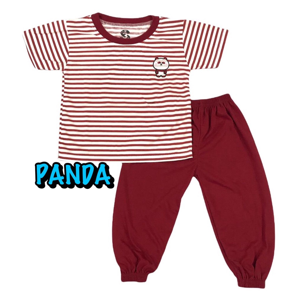 (1 KG MUAT 7 STEL) BAJU SETELAN CP JOGER FASHION OBLONG ANAK LAKI-LAKI/COWOK BAHAN KAOS KATUN BORDIR SALUR PANDA