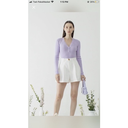 Jual peggy top oudre in lilac | Shopee Indonesia