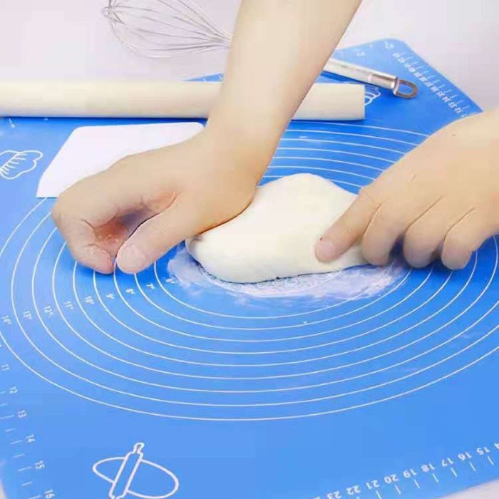 Alas Adonan SIlikon Kue Roti Pizza 30x40 cm Cetakan Talenan Cake Piza Silicone Fondant Mat Rolling Tatakan Baking Roti