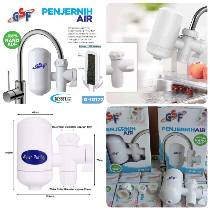 Water Purifier Filter Kran Penyaring Penjernih Air GSF penyaring air kran NANO KDF/GSF GSF G-10172