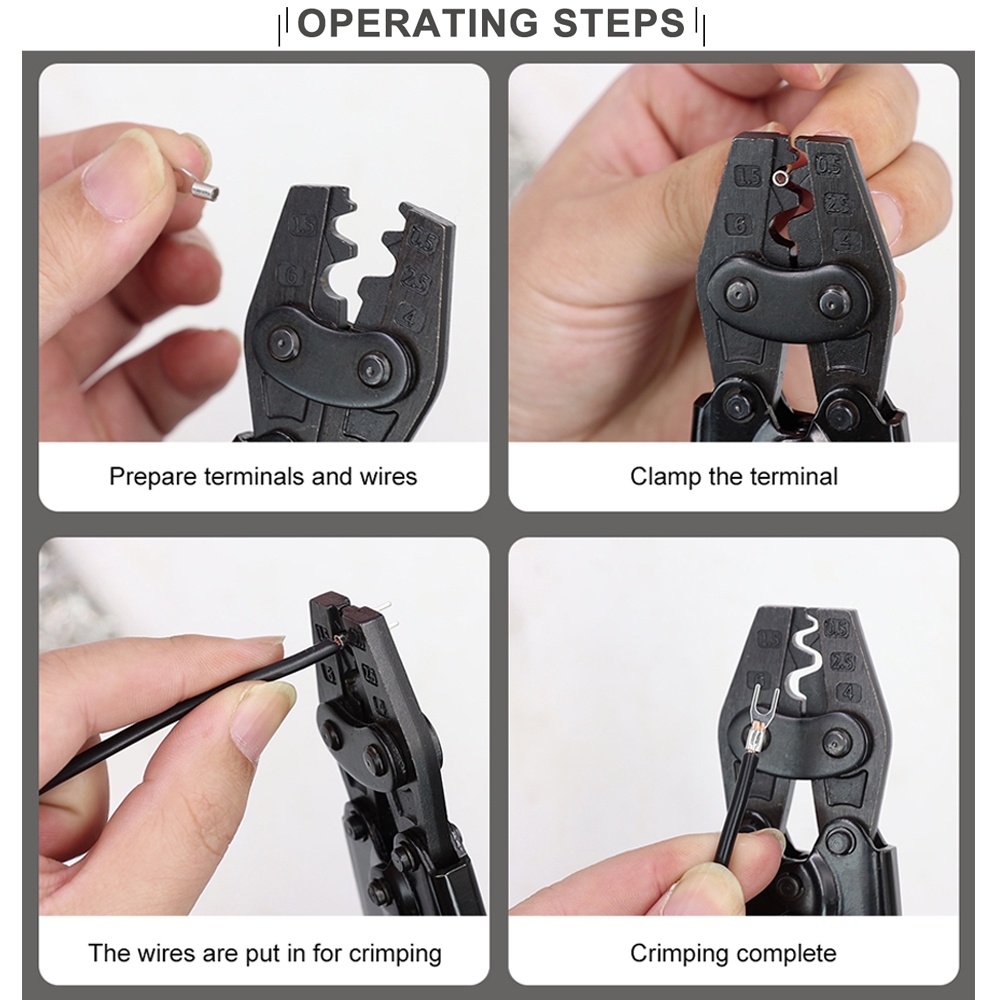 WX-16 1.25-16mm² crimper plier Ratchet Crimping Tool for Non-Insulated Terminals 17-5AWG Polished Jaw Pressure regulating device