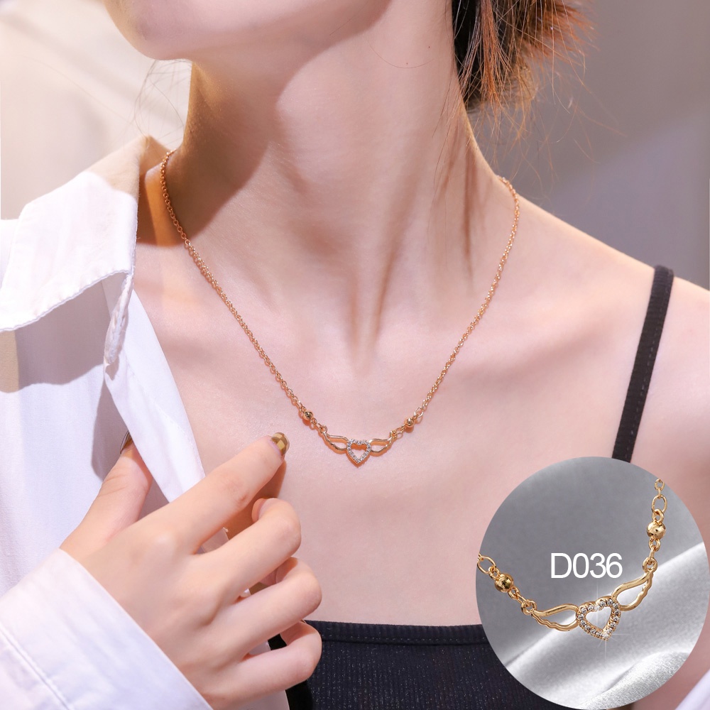 ✨D.G.C✨  Kalung Titanium Mewah Rose Gold Cinta Liontin Korean Style Necklace Aksesoris Fashion Kalung Wanita Murah DK