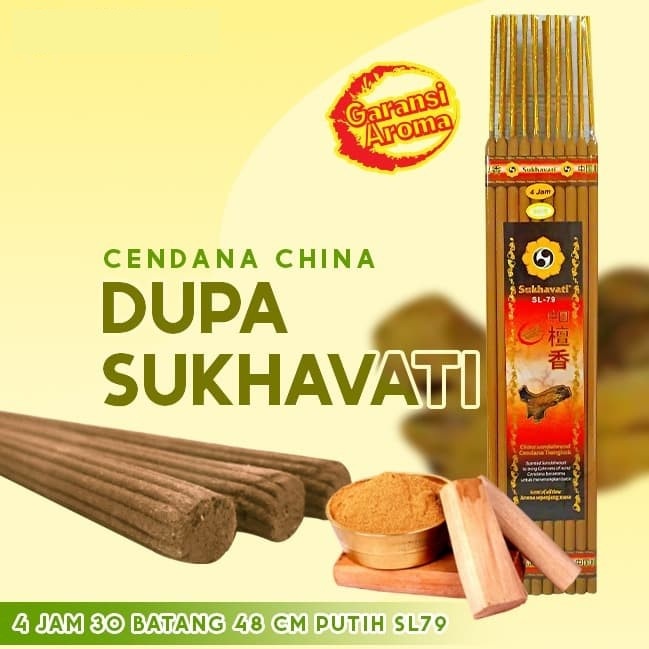 Dupa/Hio Wangi/Harum Cendana China Ulir Sukhavati 4 jam 30 batang putih