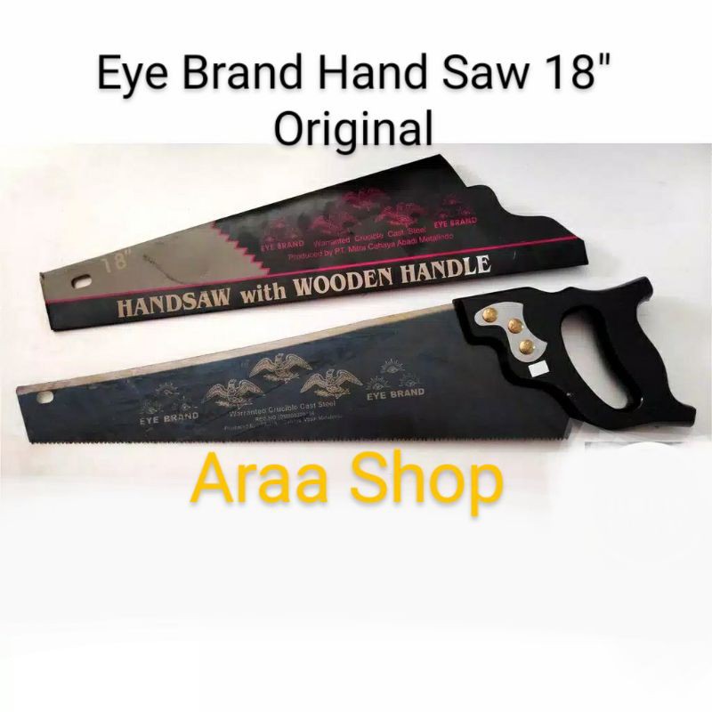 Gergaji Kayu Cap Mata Asli Original 18" EYE BRAND Gergaji Kayu Bagus Tajam Anti Slip Cap Mata Asli