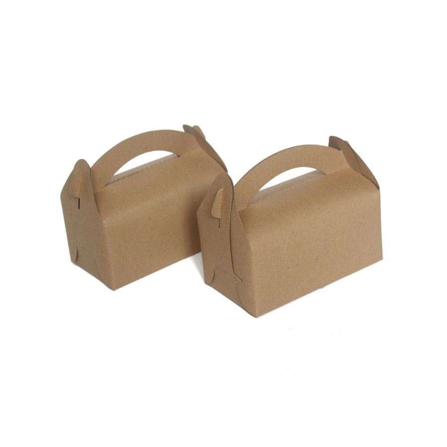 

Dus Jinjing Kemasan Kue Brownies Gable Box Packaging Hampers Kardus Tenteng Cokelat Polos Ukuran 16x9x8 cm