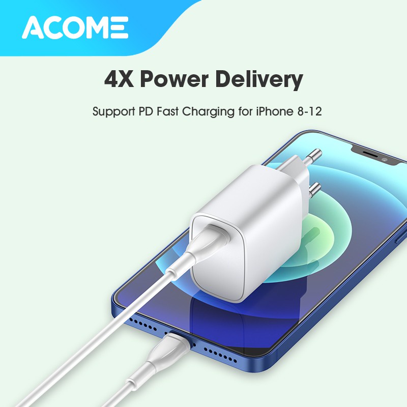 ACOME Charger AC05 Original 20W PD USB-C Multiple Fast Charging Garansi Resmi 1 Tahun