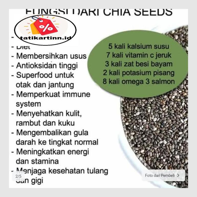 

S50Tat Chia Seed 1Kg/Shia Seeds Premium/Kemasan 1Kg/Chia Seeds Atr05Ytt