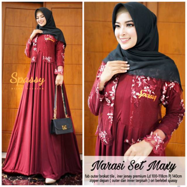 Narasi set maxy outer brukat tile_inner jersey premium_by spassy
