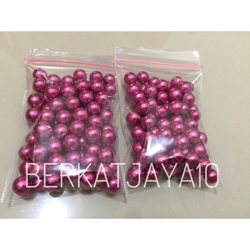 Sprinkle Mutiara Pearl Pink Merah Muda 7mm Edible 20gr Dekorasi Kue