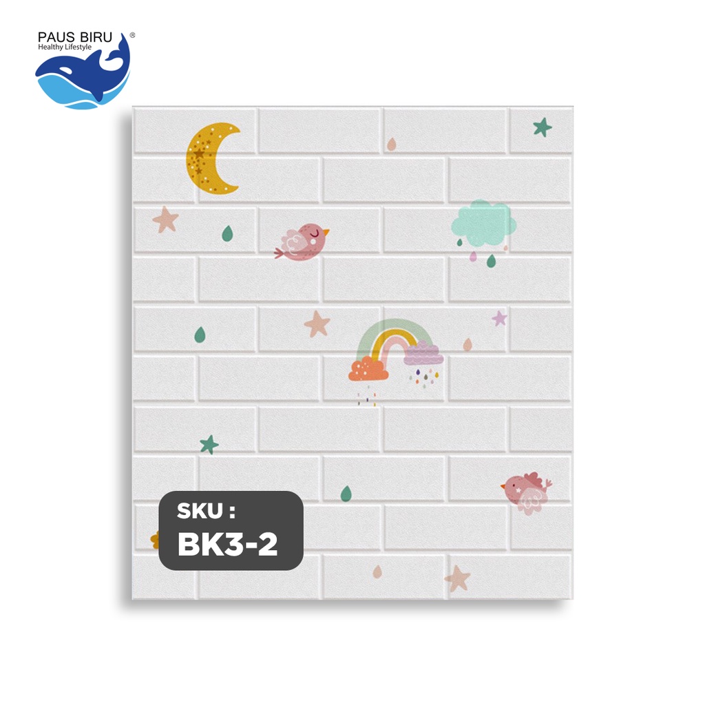 Paus Biru - Wallpaper dinding 3d motif gambar 70x77cm-RAINBOW