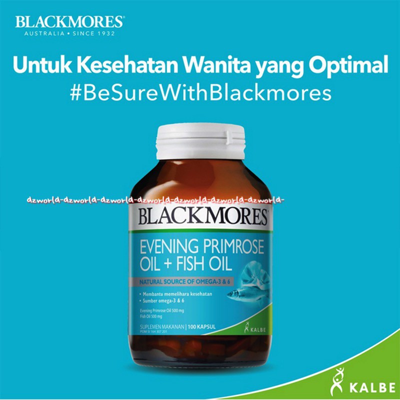 Blackmores Evening Primrose Oil Fish Oil 100kapsul Untuk PMS Blak more