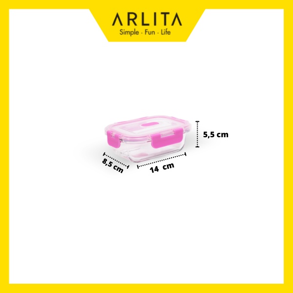 ARLITA ROSE SET - RECTANGLE - GLASS CONTAINER SET ISI 3