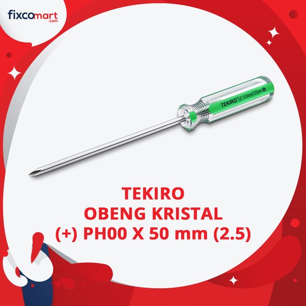 Jual Tekiro Obeng Kristal Plus PH000 X 50 mm - Obeng In Line Murah