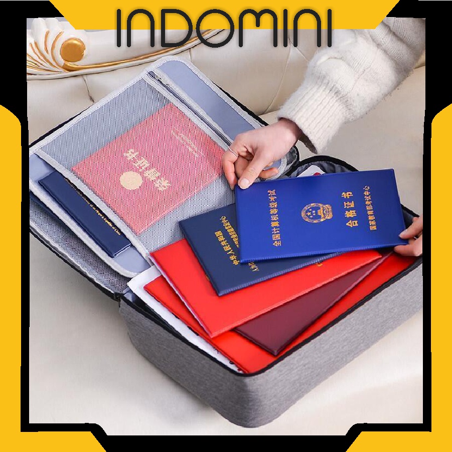 INDOMINI W165 Tas Penyimpanan Sertifikat Tas Dokumen Bag Tempat Dokumen Penting Tas Multifungsi Storage bag