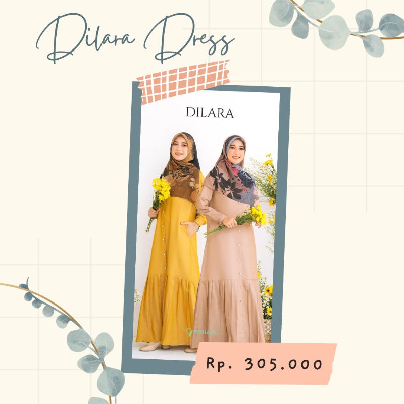 GAMIS DRESS REMAJA WANITA POLOS  DILARA BY GREENISM