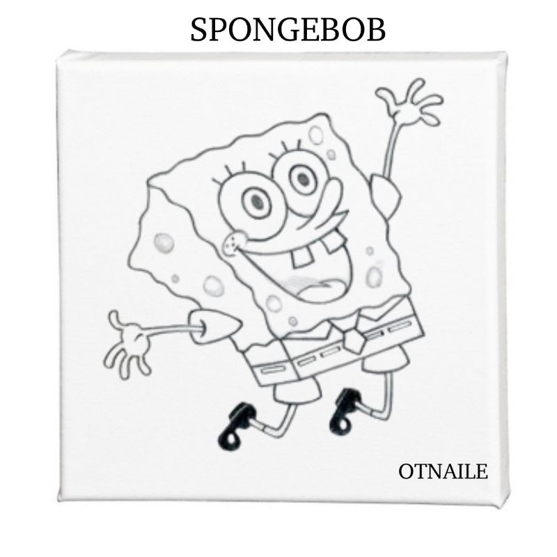 Kanvas Lukis Sketsa Anak Tema Spongebob
