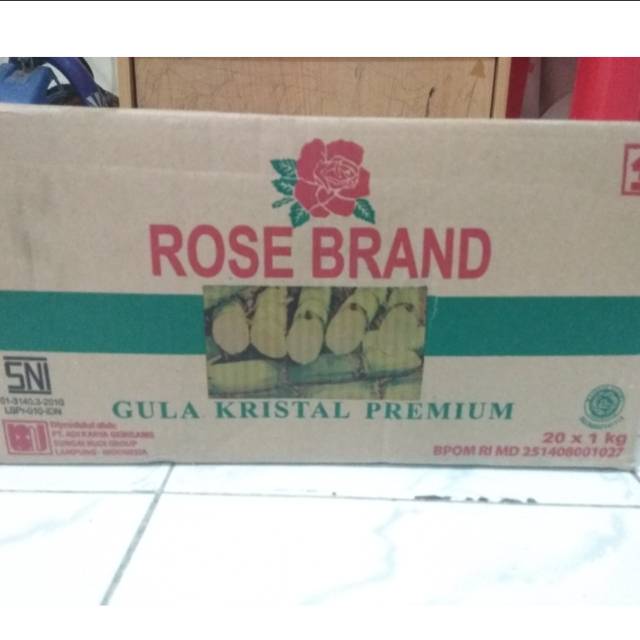 [1 Karton = 20pcs × 1Kg] ROSE BRAND Gula Pasir Premium Gula Kristal Putih