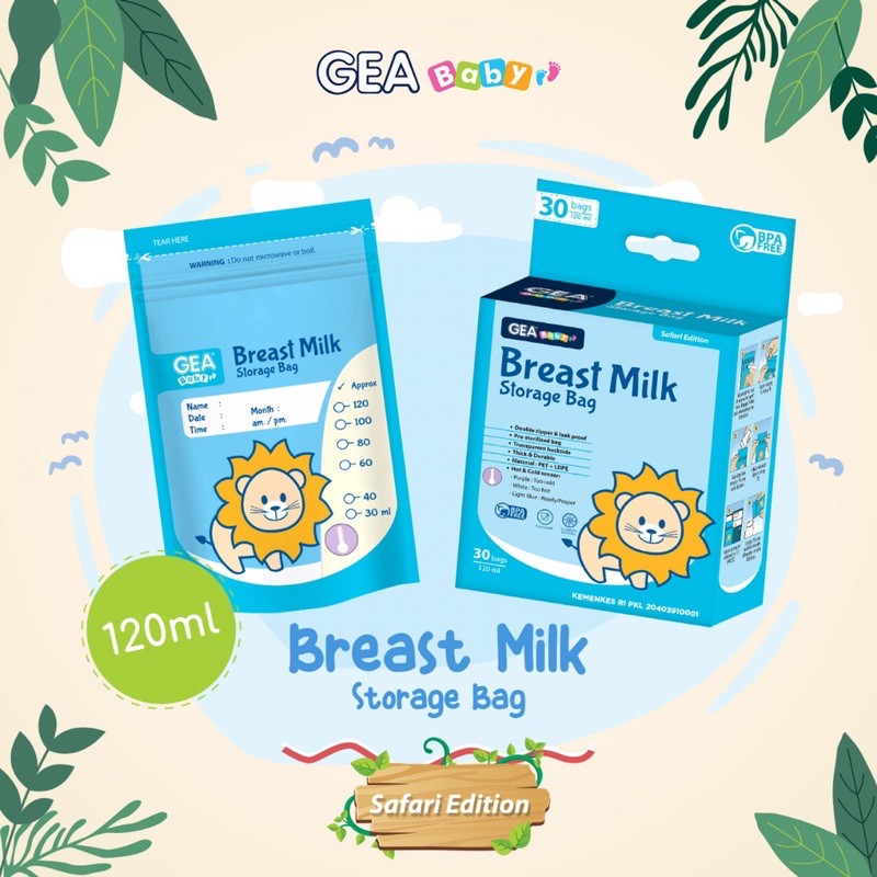 Kantong ASI Breast Milk Storage Bag GEA BABY 120 ml isi 30 Kantong.