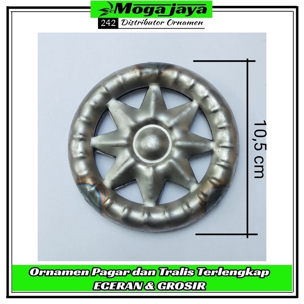 Ring bintang ornamen pagar tralis besi plat