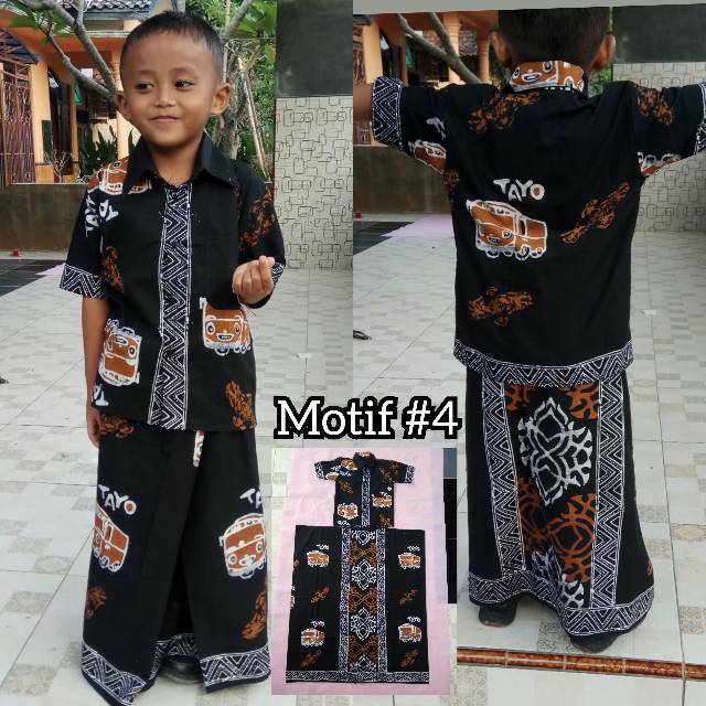 BAJU SETELAN ANAK 4TH SAMPAI 9TH MUSLIM ETHNIC SARUNG BATIK CAP DAN HEM KELAS TK-2SD MODERN MURAH