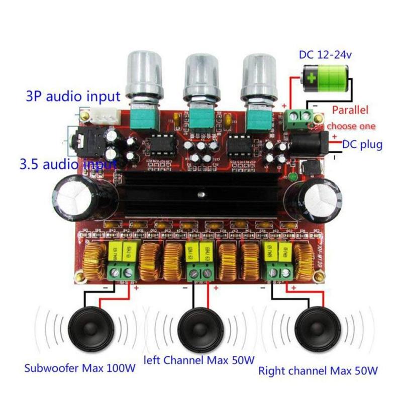 M139 M543 Kit Power Amplifier Class D TPA3116D2 2x50W+100W 2x120W Stereo Subwoofer XH-M139 XH-M543