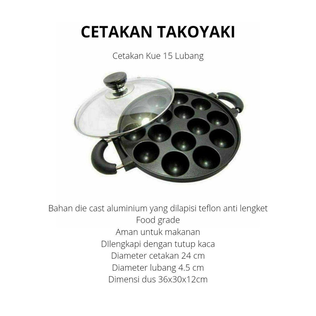 CETAKAN KUE CETAKAN TAKOYAKI CETAKAN KUE TAKOYAKI CETAKAN TAKOYAKI 15 LUBANG CETAKAN TAKOYAKI