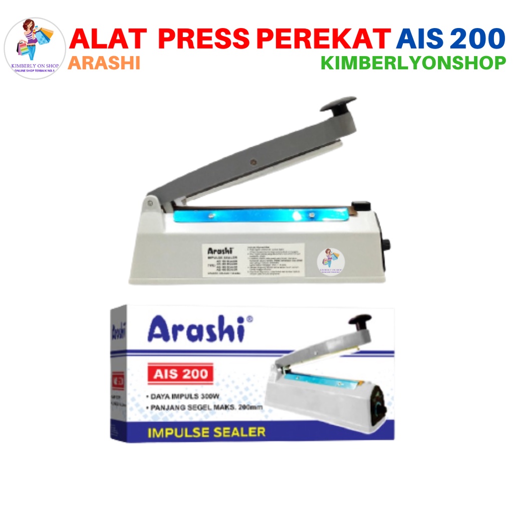 Impulse Sealer Alat Press Perekat Plastik AIS 200 Arashi