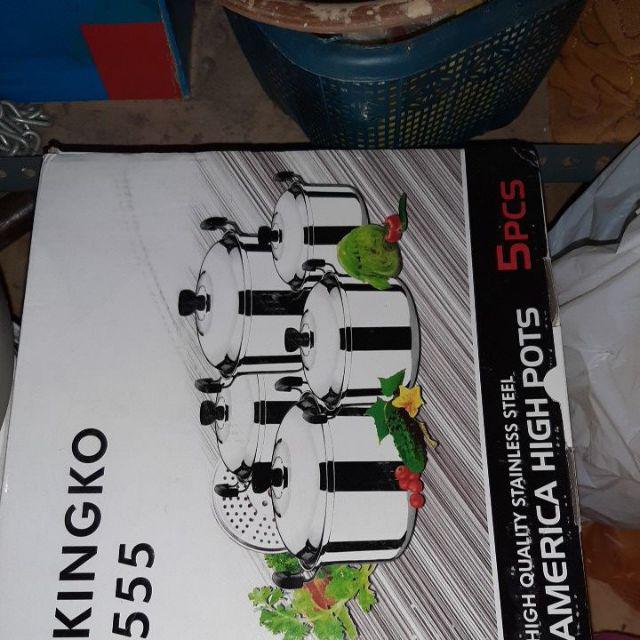 Panci Kingko America High Pots Set 5 Buah  + Gratis Jepit Ikan Stainless Steel
