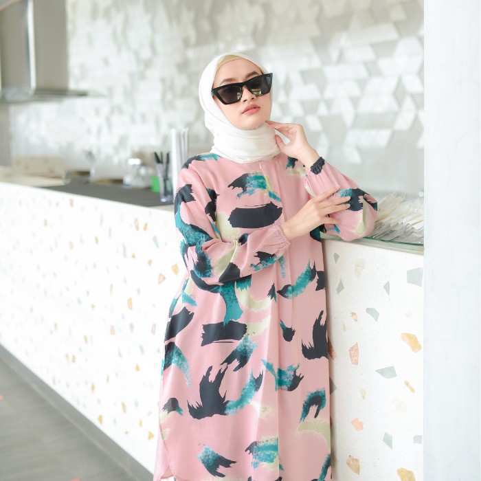 PAJAMAS SET CELANA BAJU MUSLIM ONE SET TEI DYE WANITA PIYAMA PAJAMAS-2