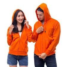 SWEATER_ID Hoodie Zipper Orange Resleting Polos Unisex