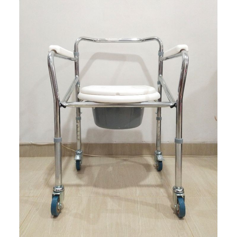 Commode Chair Plus Roda Deluxe Original Juara/ Kursi BAB / Pispot Toilet Duduk Buang Air Besar