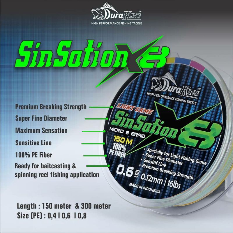 SENAR PE DURAKING SINSATION X8 150 m