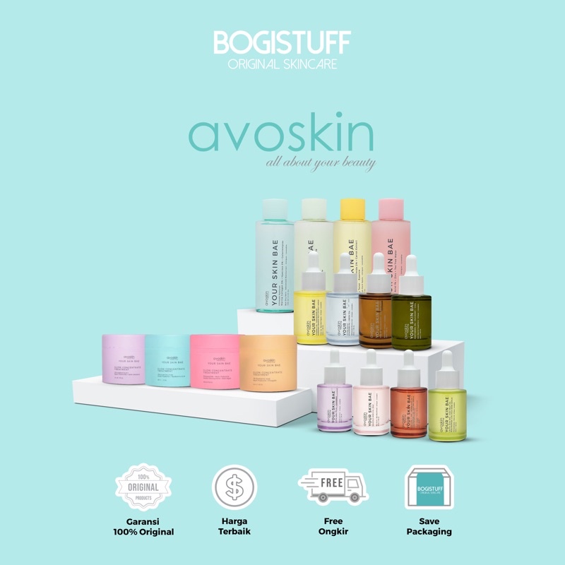 AVOSKIN YOUR SKIN BAE SERUM | AVOSKIN YOUR SKIN BAE TONER | AVOSKIN YOUR SKIN BAE SHIELD OF SUNSCREE
