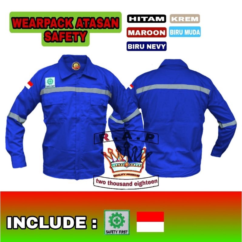 wearpak atasan proyek safety/wearpack kerja, bengkel, las, tekhnisi proyek