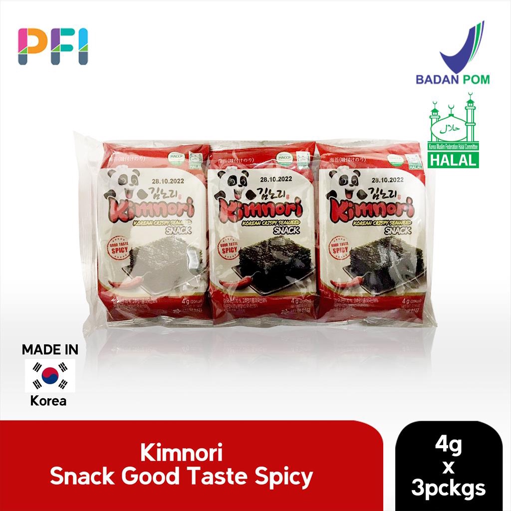 

Kimnori Korean Crispy Seaweed Spicy 3x4gr - Rumput Laut Korea Pedas