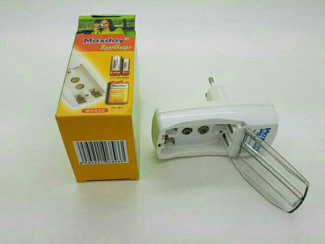 Alat Charger Chargeran casan Batre Baterai Battery AA AAA A2 A3 9v 9 v 2 slot maxday super charger