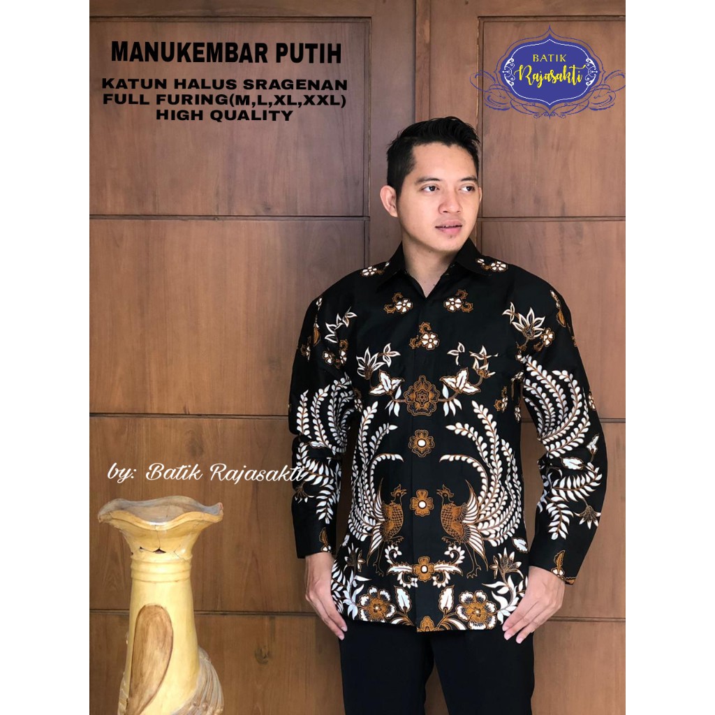 MANUK KEMBAR PUTIH RAJASAKTI KEMEJA BATIK SOLO PRIA LENGAN PANJANG LAPIS FURING ATASAN BATIK PREMIUM MODERN KATUN HALUS BAHUWIRYA  BANAMITRA BANAMITRA PUTIH BANGSAWAN BAYU PUTRA BERLIAN BIRU BHARATAYUDA BIMASENA BIRENDRA BIRU INDAH BRAHMAKERTA BRAHMAKERTA