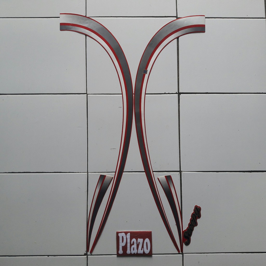 striping sticker lis body honda scoopy 2012 merah