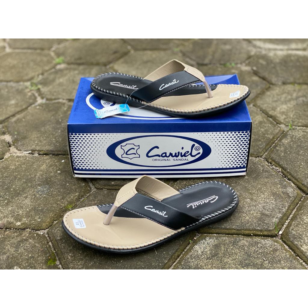 Sandal Carvil Kulit Japit Pria / Sandal Casual Pria / Sandal Jepit Pria / Sandal Kulit Pria / Sandal Japit Terbaru CARVIL