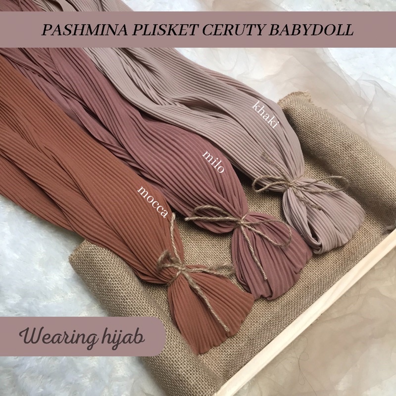 PASMINA PLISKET FULL PASHMINA CERUTY BABYDOLL PREMIUM / PLEATED SHAWL