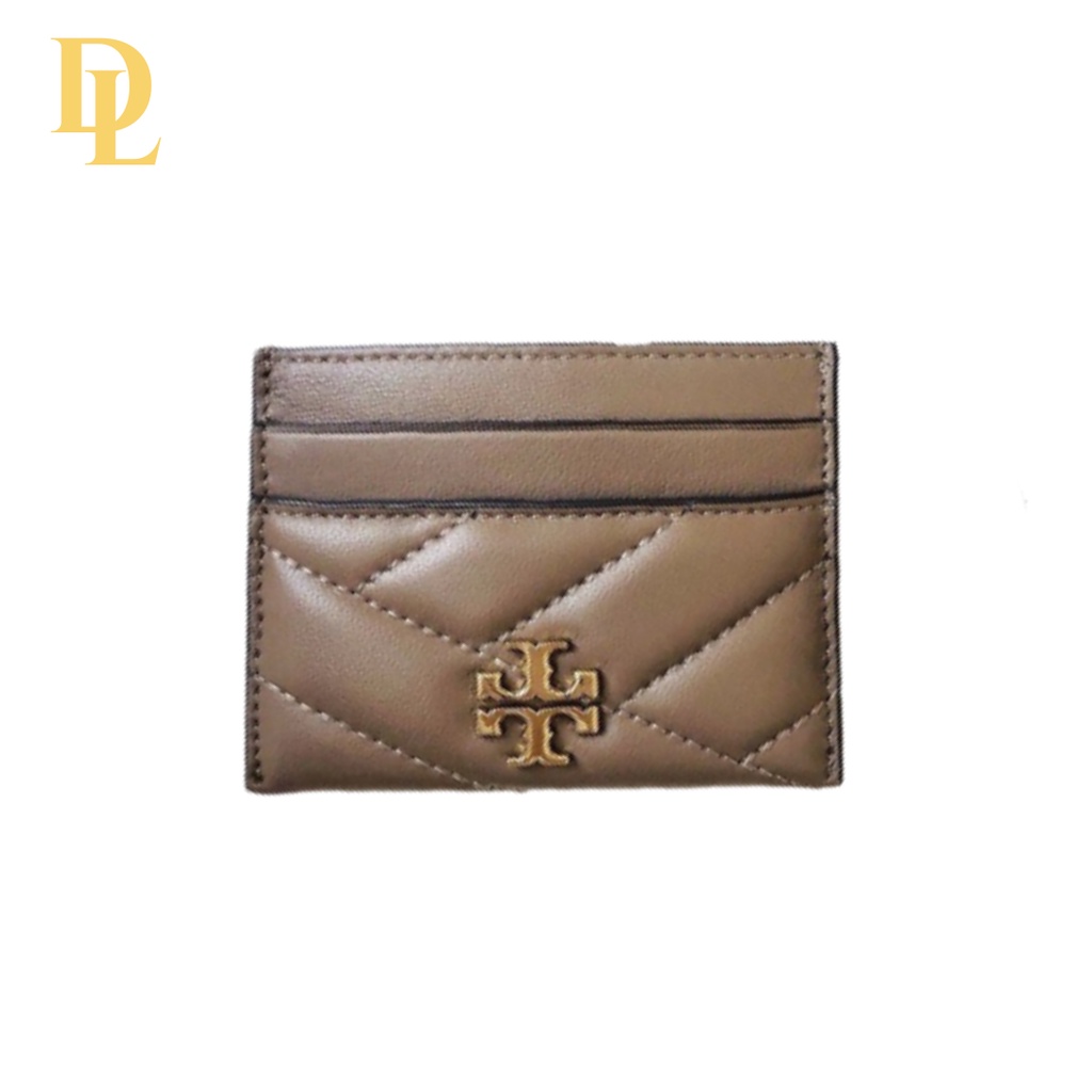 Tory Burch Kira Chevron Card Case Taupe
