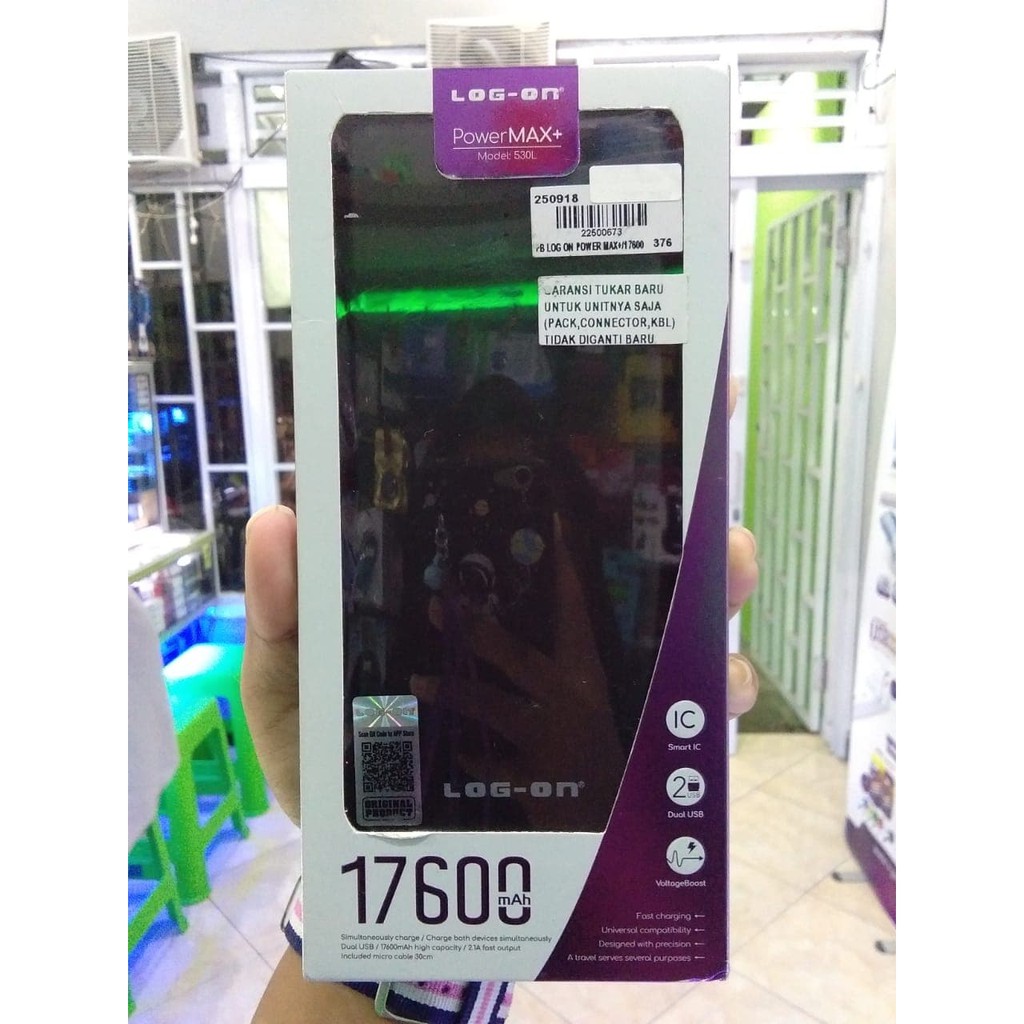 Promo New Powerbank Murah LOG ON 17600 mAh Smart Ic Logon Power Bank Baru
