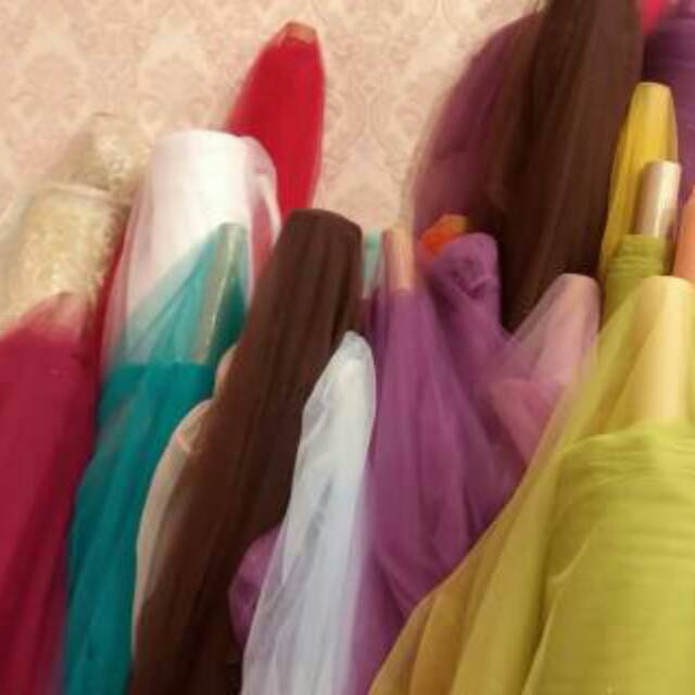 Kain Tulle Polos Meteran harga 0.5m kain tile meteran murah, kain tule polos, kain tile polos