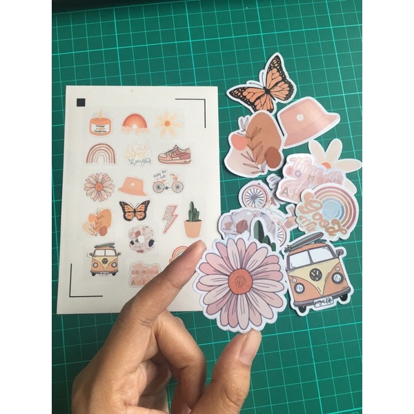 Sticker Hp/ Laptop Sticker Tumblr Aesthetic Earth Tone A6 dan A4 Vinyl Murah