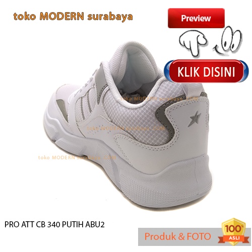 Sepatu pria olahraga sneakers kets tali PRO ATT CB 340 PUTIH ABU2