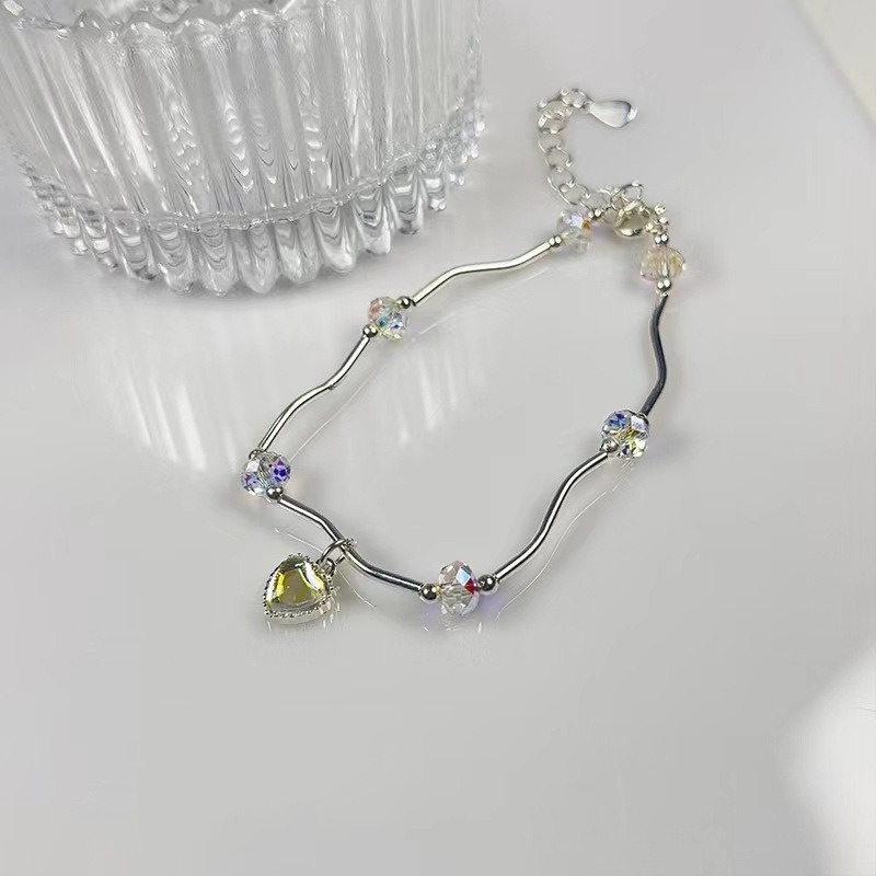 Gelang Bangle Hias Kristal Zirkon Bulat Warna-Warni Untuk Wanita