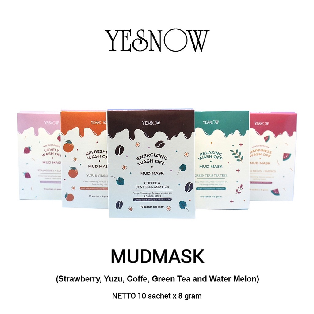 YESNOW RELAXING WASH-OFF MUD MASK (SACHET ECER)