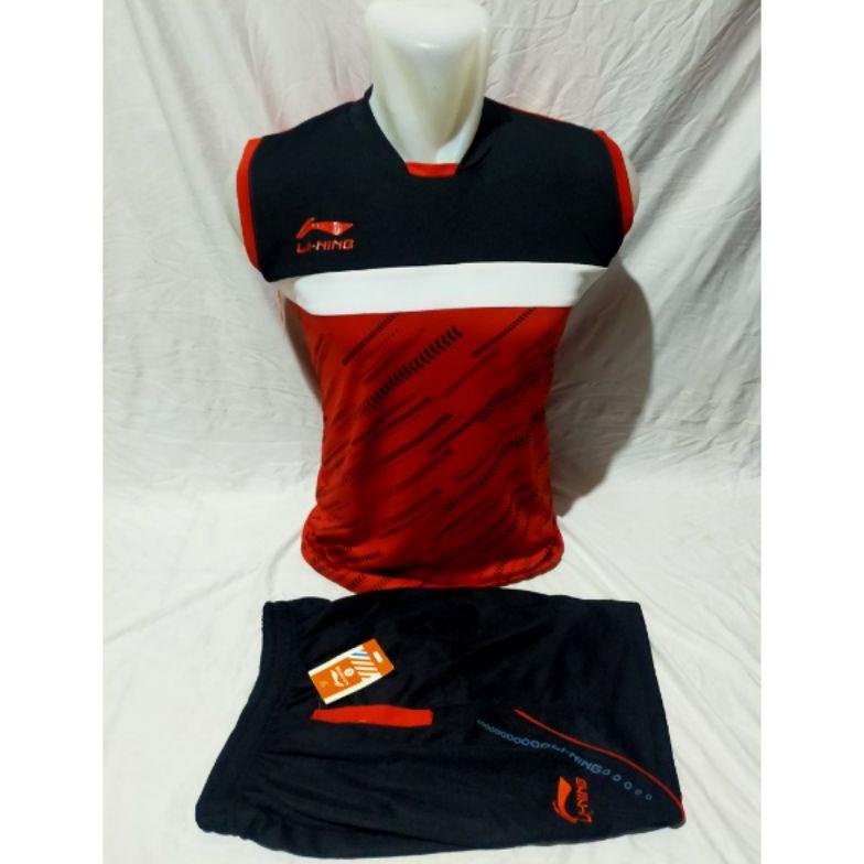 PROMO Baju stelan Lining singlet badminton bola voli peria wanita dewasa